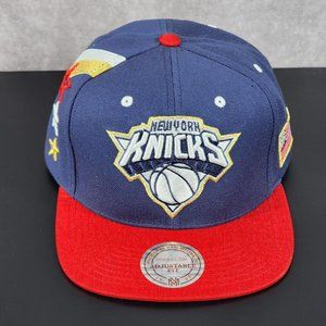 Mitchell & Ness New York Knicks Blue and Red Snapback hat